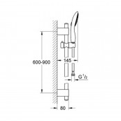 מוט קומפלט GROHE Power and Soul Set 