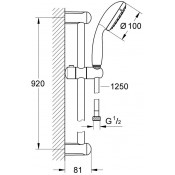 מוט קומפלט GROHE TEMPESTA 100 דגם 27646001 מוט קומפלט GROHE TEMPESTA 100 דגם 27646001