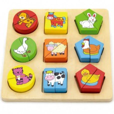 פאזל בלוק צורה חיות מעץ VIGA דגם 59585