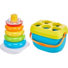 סט מגדל טבעות וסדרן צורות FISHER PRICE דגם FWP37 סט מגדל טבעות וסדרן צורות FISHER PRICE דגם FWP37