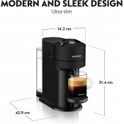 מכונת קפה קפסולות Nespresso Vertuo Next De'Longhi משולבת מקציף Aeroccino