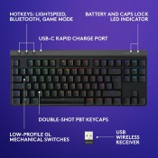 מקלדת גיימינג מכנית אלחוטית LOGITECH דגם G515 Lightspeed TKL