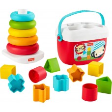 סט מגדל טבעות וסדרן צורות FISHER PRICE דגם GRF11