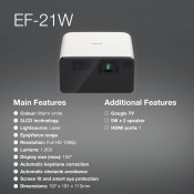 מקרן EPSON דגם EF-21W
