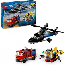 LEGO City 60462 Helicopter, Fire Truck & Submarine Remix