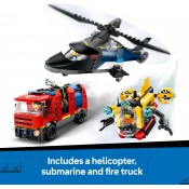 LEGO City 60462 Helicopter, Fire Truck & Submarine Remix