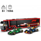 LEGO City 60445 F1 Truck with RB20 & AMR24 F1 Cars