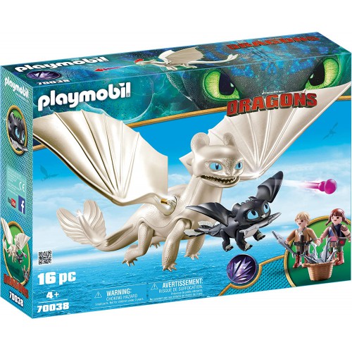 Playmobil Dragons 70038 Light Fury and Baby Dragon with Kids