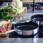 מחבת בישול עם מכסה זכוכית בקוטר 24 ס"מ GREENPAN 