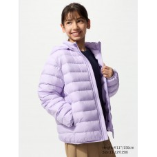 מעיל UNIQLO לילדים עם קפוצ'ון נשלף בצבע סגול