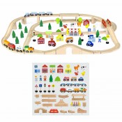 סט רכבת ומסלולים מעץ VIGA דגם 50998 סט רכבת ומסלולים מעץ VIGA דגם 50998