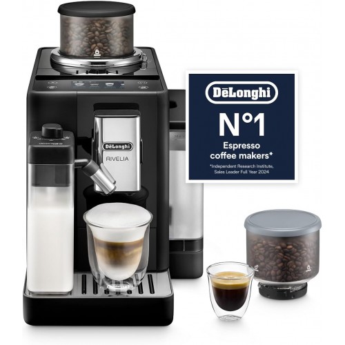 מכונת קפה אוטומטית De'Longhi Rivelia Perfetto משולבת מקציף חלב LatteCrema דגם EXAM440.55.B מכונת קפה אוטומטית De'Longhi Rivelia Perfetto משולבת מקציף חלב LatteCrema דגם EXAM440.55.B