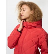 מעיל UNIQLO לנשים עם קפוצ'ון בצבע אפור כהה