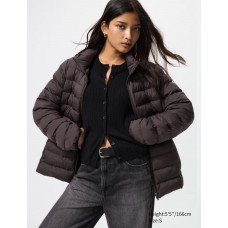 מעיל UNIQLO לנשים ללא כובע בצבע חום כהה