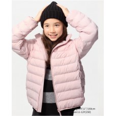 מעיל UNIQLO לילדים עם קפוצ'ון נשלף בצבע ורוד