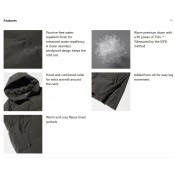 מעיל ארוך UNIQLO לנשים עם קפוצ'ון בצבע שחור