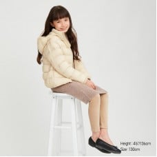 מעיל Uniqlo בצבע שמנת לילדות עם כובע נשלף